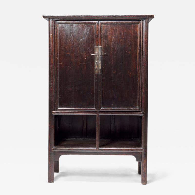 Two Door Tapered Cabinet with Open Shelves