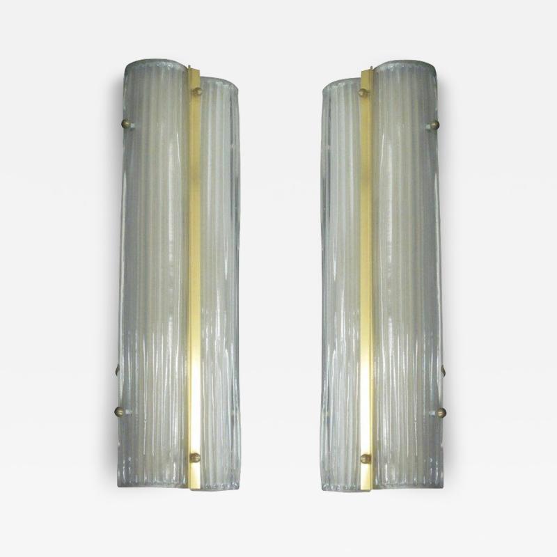 Two Large Italian Murano Glass Sconces Fixtures