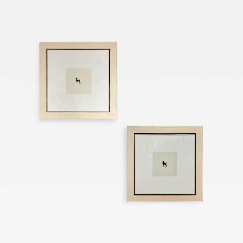 Two Large Poodles Silhouette in Custom Matted Frames