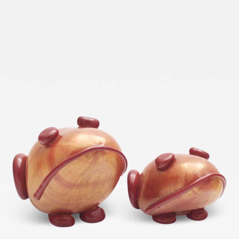Two Murano blown glass Frog sculptures