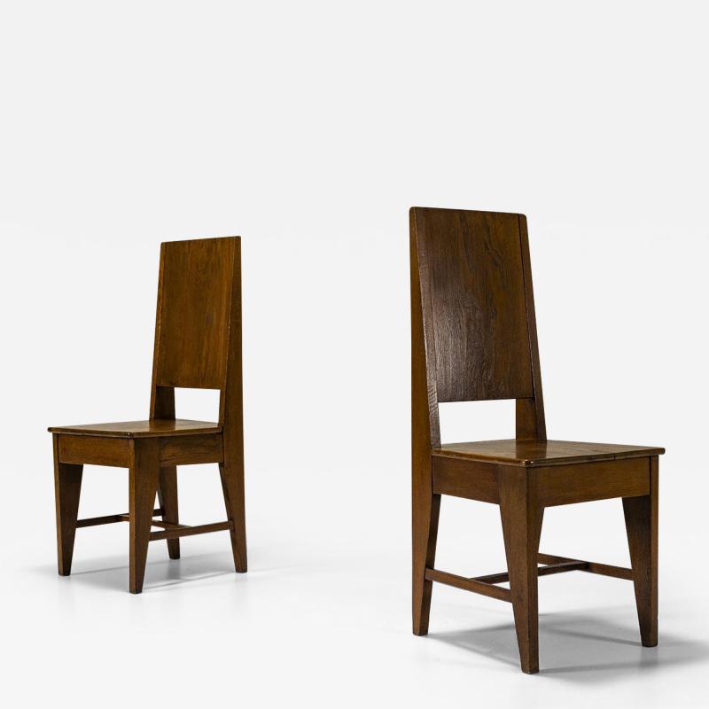 Two New Hague School Side Chairs in Oak The Netherlands 1930s