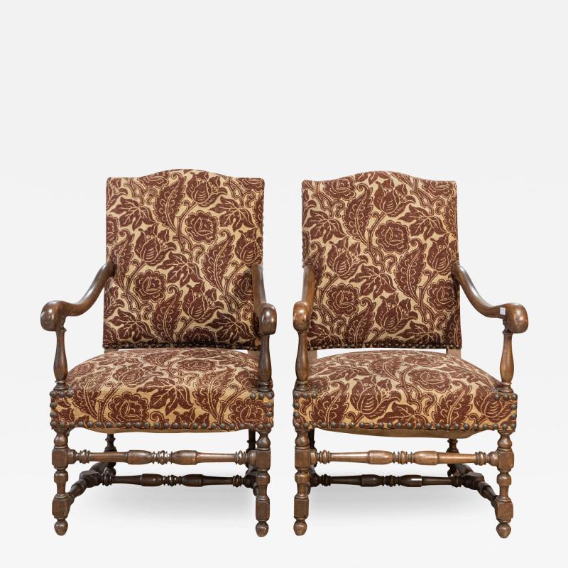 Two Pairs of 20th Century French Arm Chairs