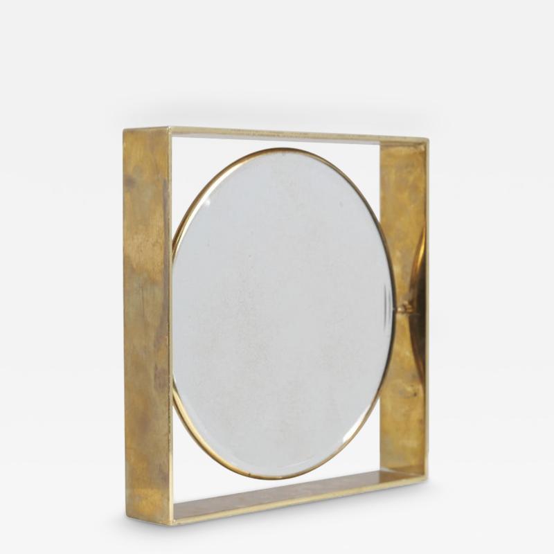 Two Sided Mid Cetury Modern Brass Mirror Finland 1950s
