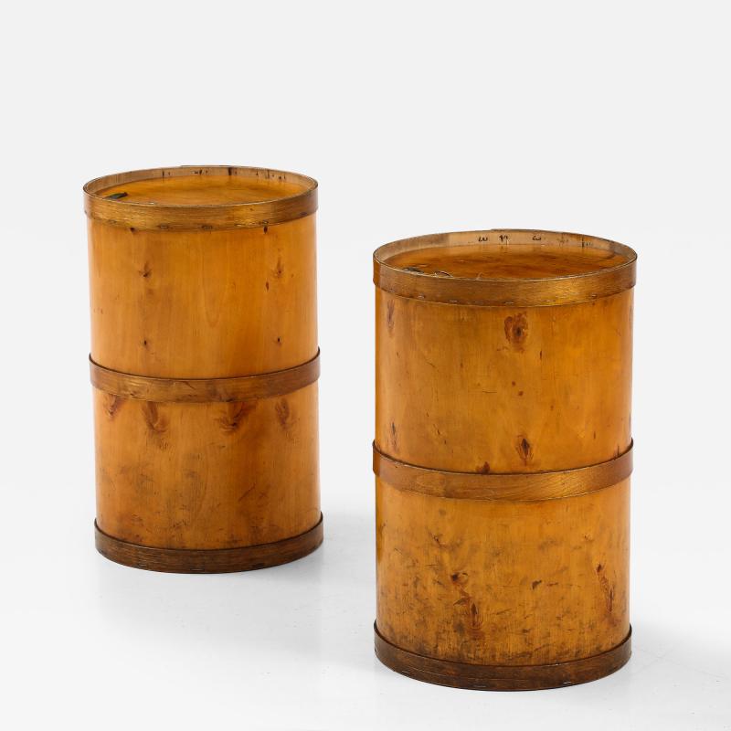 Two Swedish Birch Sugar Barrels Circa 1960s