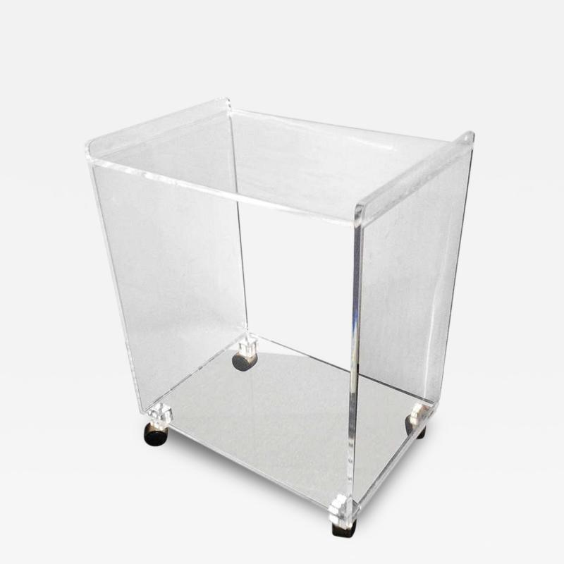 Two Tier Lucite Rolling Cart