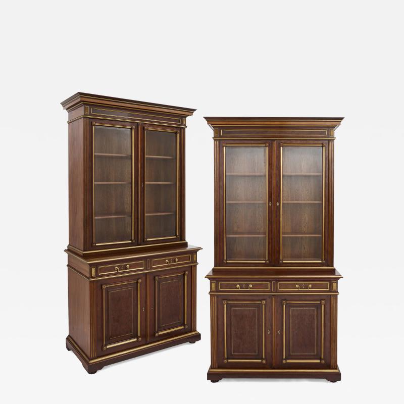 Two large Russian gilt bronze mounted mahogany bookcases