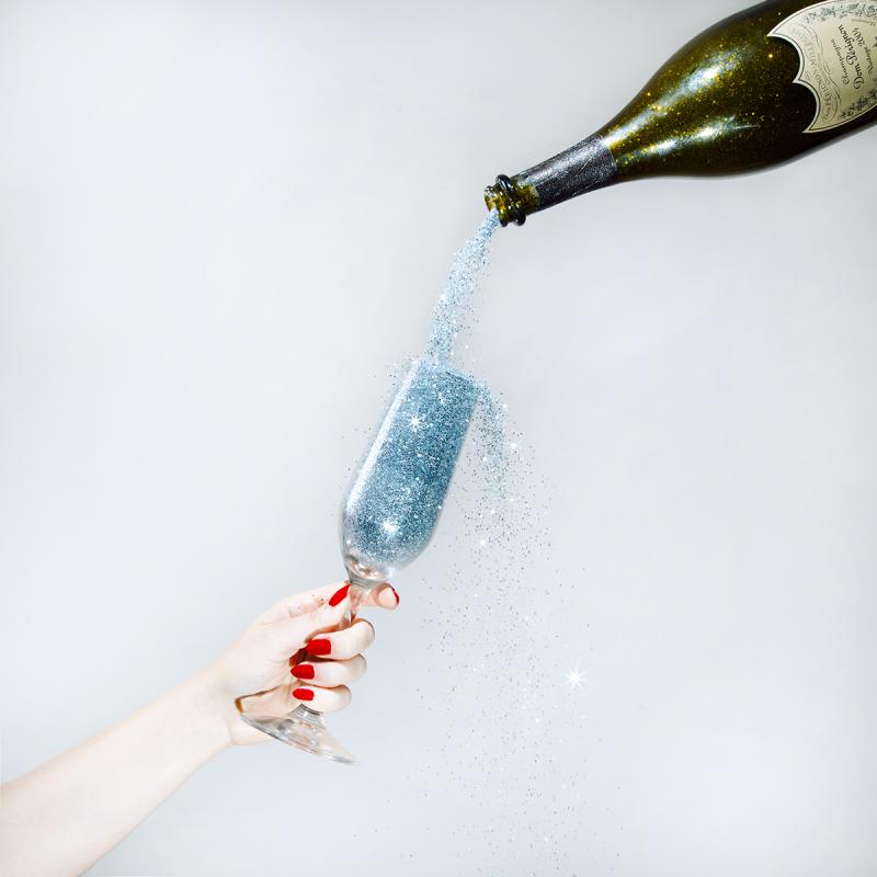 Tyler Shields Glitter Champagne