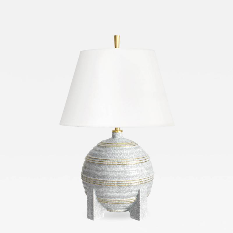 Tyra Lundgren TYRA LUNDGREN DESIGNED CERAMIC GLOBE LAMP FOR ALP LIDKOPING SWEDEN 1930