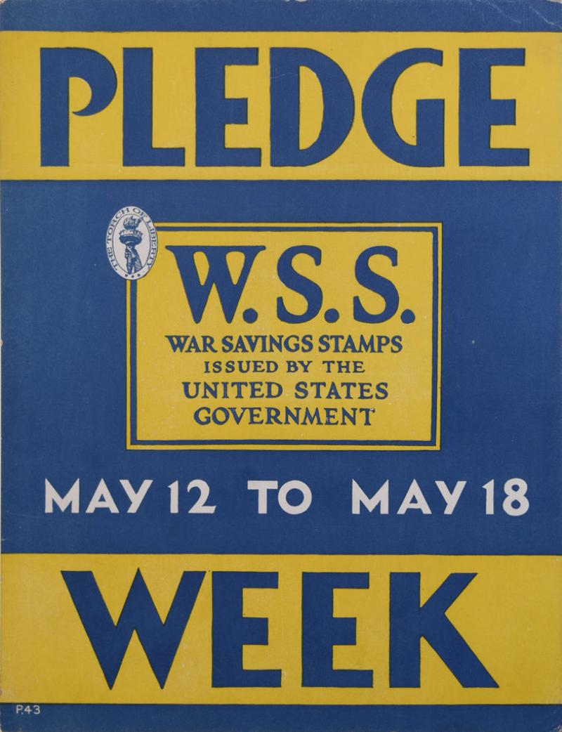 UNKNOWN ARTIST PLEDGE WEEK W S S WAR SAVINGS STAMPS