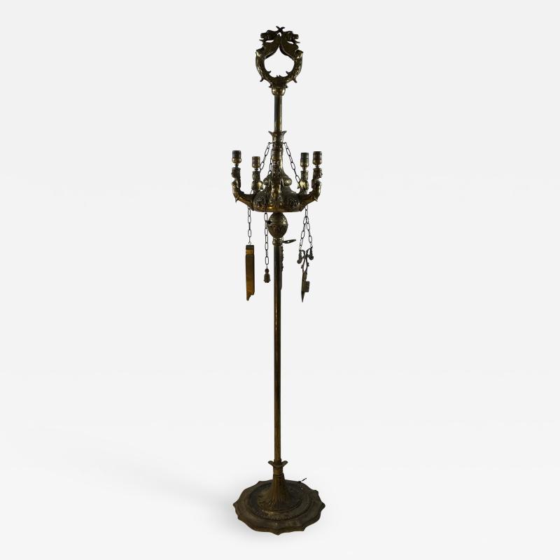 UNUSUAL DRAMATIC BAROQUE WHALE OIL STYLE FLOOR LAMP