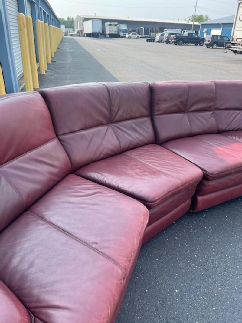 UNUSUAL MODERNIST ANGULAR LEATHER SECTIONAL SOFA