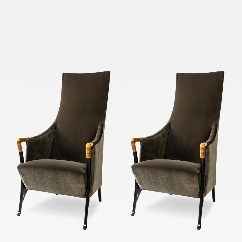 Umberto Asnago Pair of Giorgetti Progetti Armchairs by Umberto Asnago