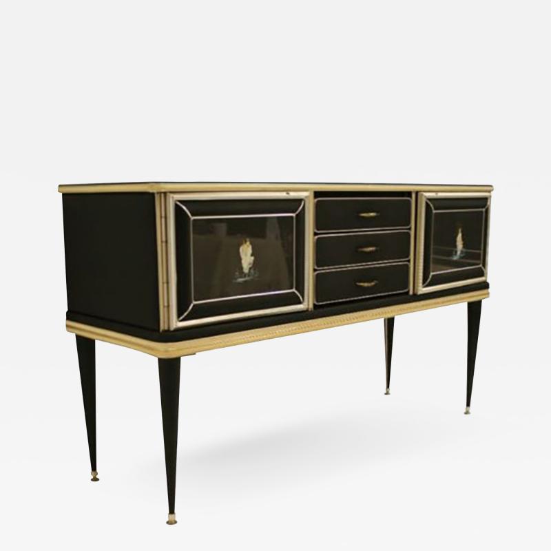 Umberto Mascagni Italian 1950s Chinoiserie Decorated Sideboard