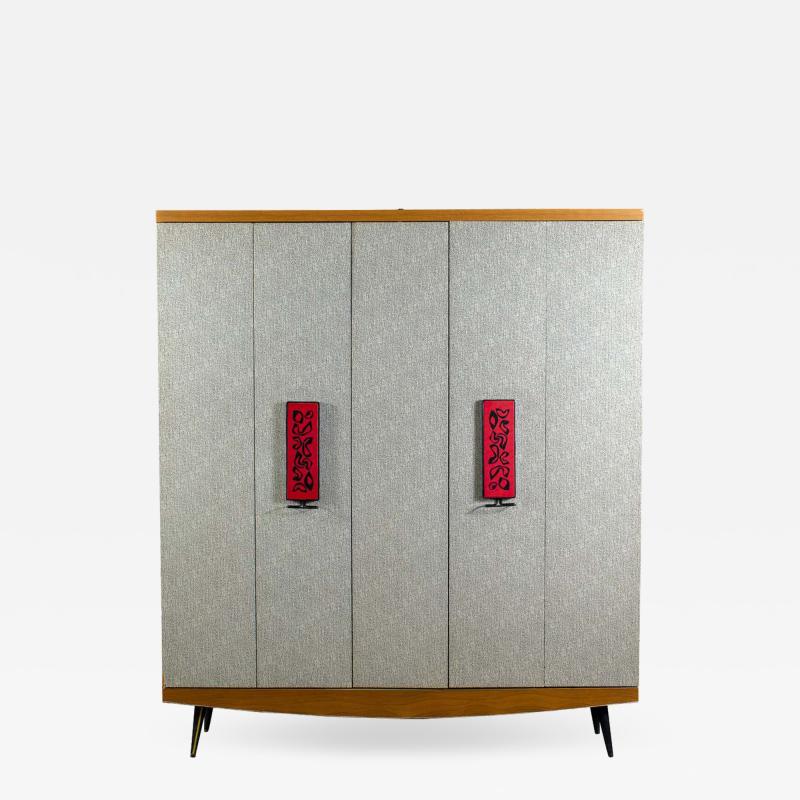 Umberto Mascagni Midcentury Italian Entrance Wardrobe with Mirror by Umberto Mascagni