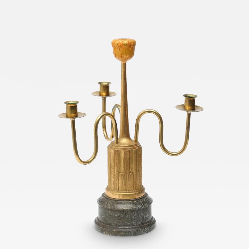 Unique Gilt Wood Swedish Grace Candelabra