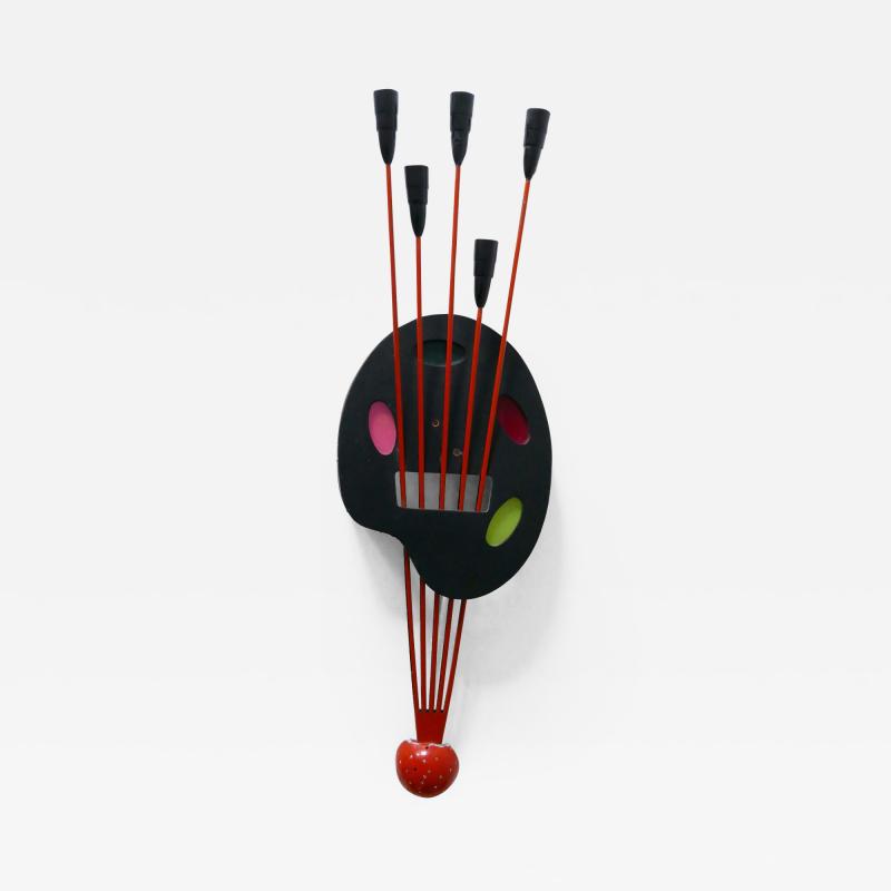 Unique Mid Century Modern Wall Fixture or Light Object Painting Board 1950s