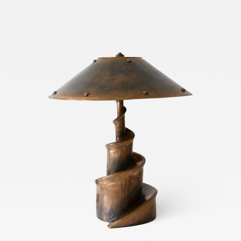 Unique Monumental Brutalist Bronze Table Lamp or Floor Light Germany 1980s