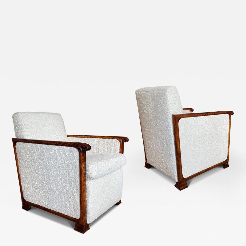 Unique Pair of Swedish Art Deco Club Chairs