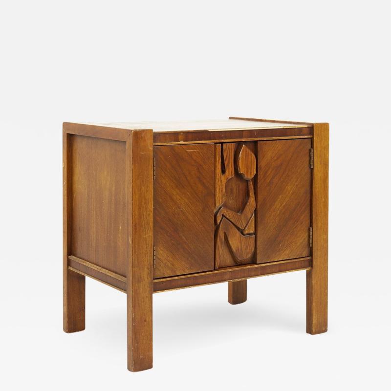 United Furniture Mid Century Brutalist Nightstand