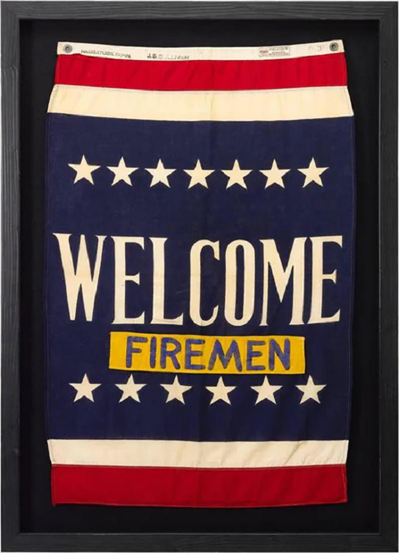 United States Navy WWII Welcome Firemen 13 Star Patriotic Banner