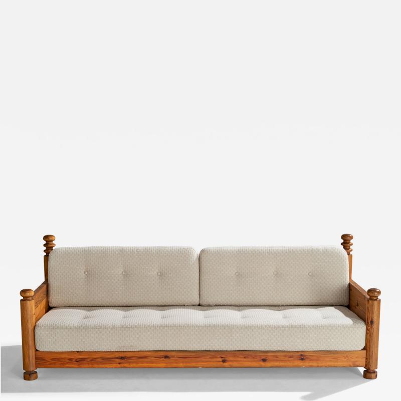 Uno Osten Kristiansson Uno Kristiansson Sofa with Pine and Fabric Sweden 1970s