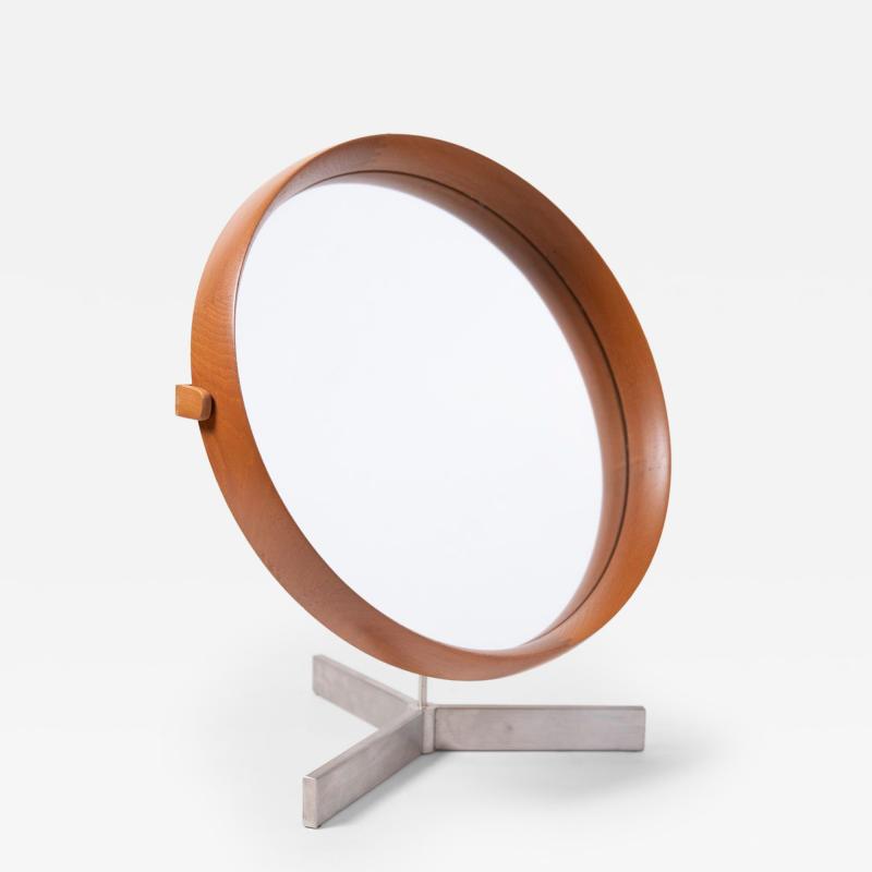 Uno Osten Kristiansson Uno and sten Kristiansson Teak Scandinavian Modern Table Mirror c 1975