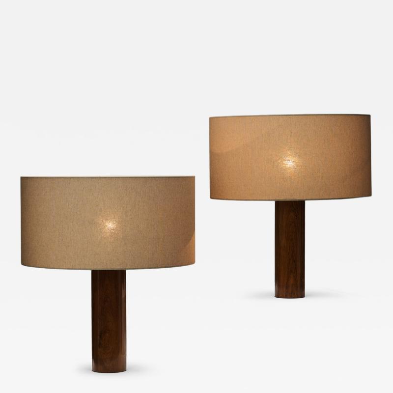Uno Osten Kristiansson Wooden Table Lamps by Uno sten Kristiansson for Luxus Sweden Mid 20th C