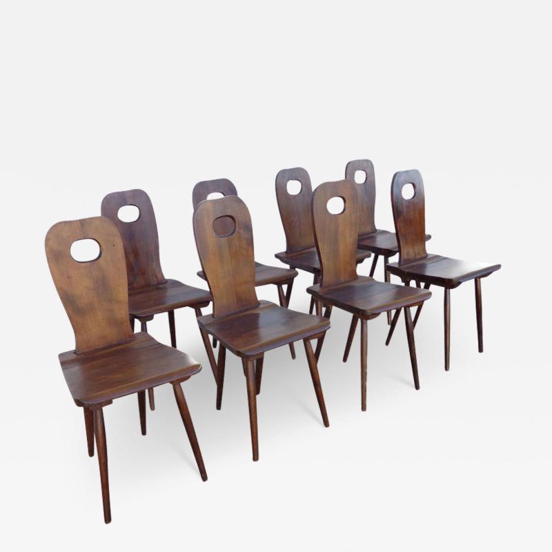 Uno hren Set of 8 Rustic Scandinavian Dining Chairs Attributed to Uno hr n