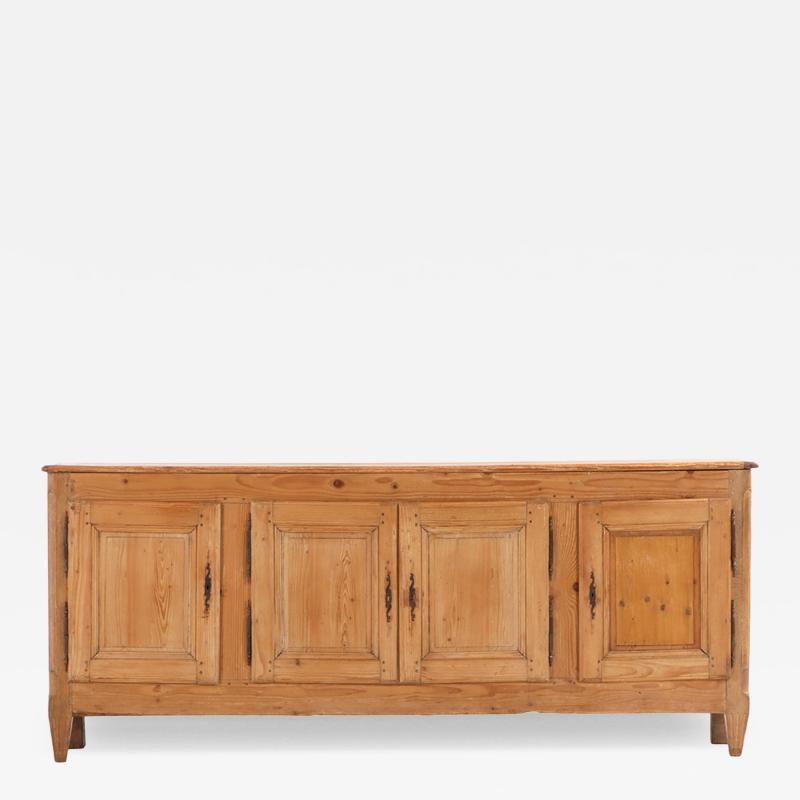 Unusual Belgian Pine and Oak Sideboard Late 19th C 