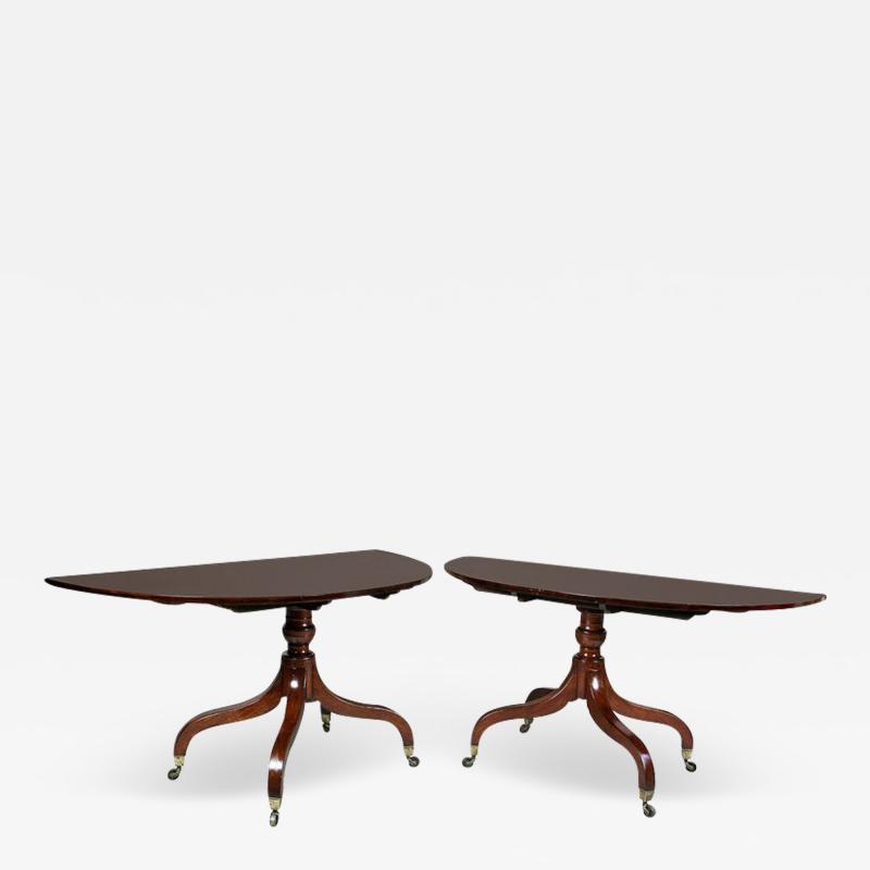 Unusual Irish Regency Two Pedestal Dining Table