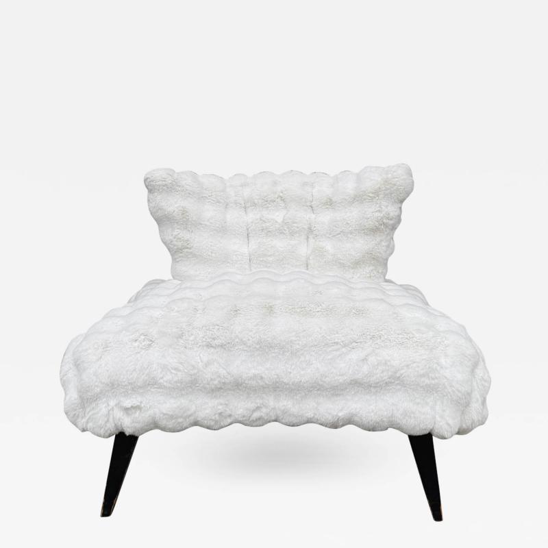 Unusual Mid Century Modern Club Chair W Faux Fur
