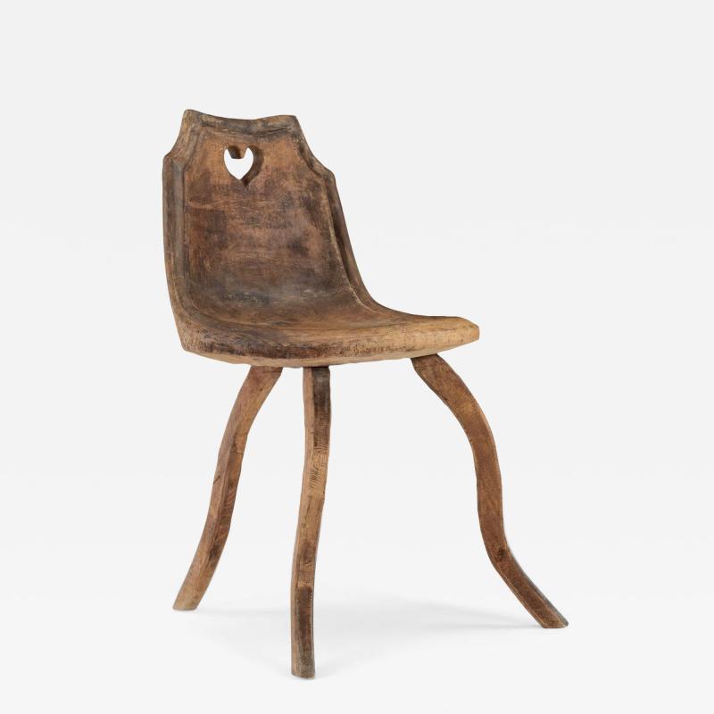 Unusual Primitive Chair from Southern Sweden Dated 1857