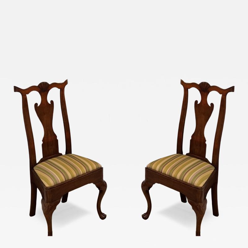 Unusual pair of Pennsylvania Chippendale walnut side chairs