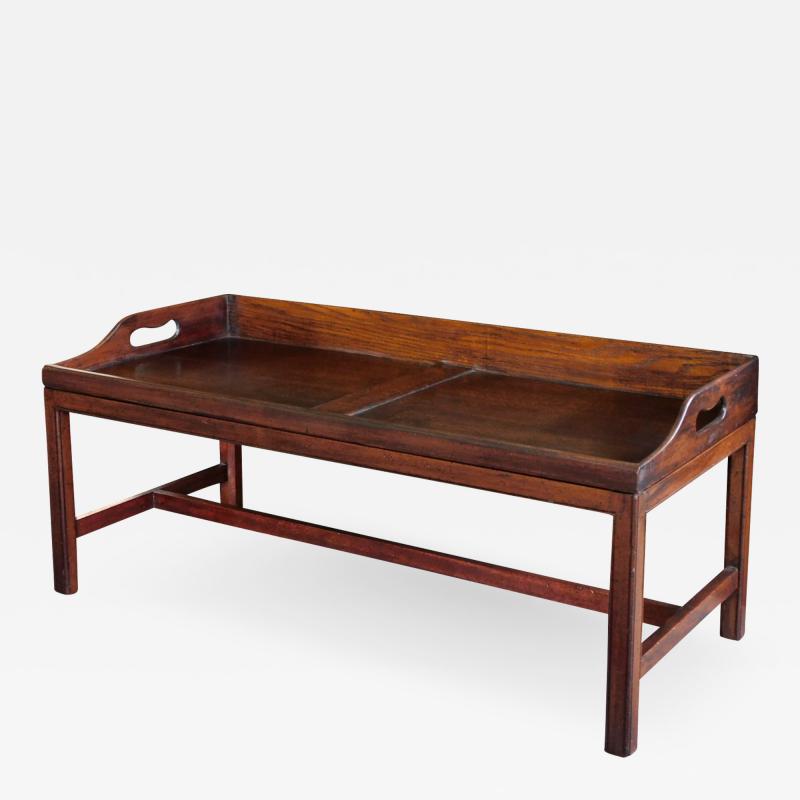Unusually Large English Oak Butlers Tray Now Mounted as a Coffee Table
