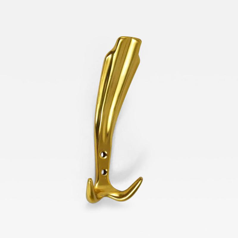 Up to Five Golden Hollywood Regency Wall Coat Hooks Italy 1970s