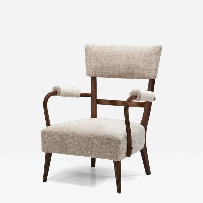Upholstered Armchair with Manchettes Europe Mid 20th Century