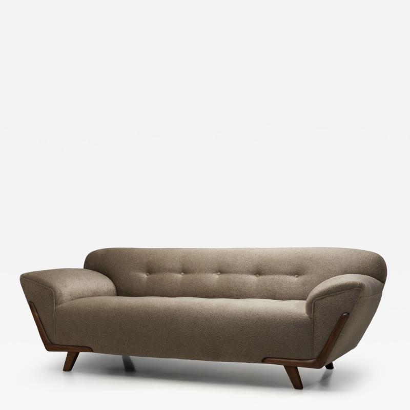 Upholstered Art Deco Three Seater Sofa The Netherlands ca 1920s