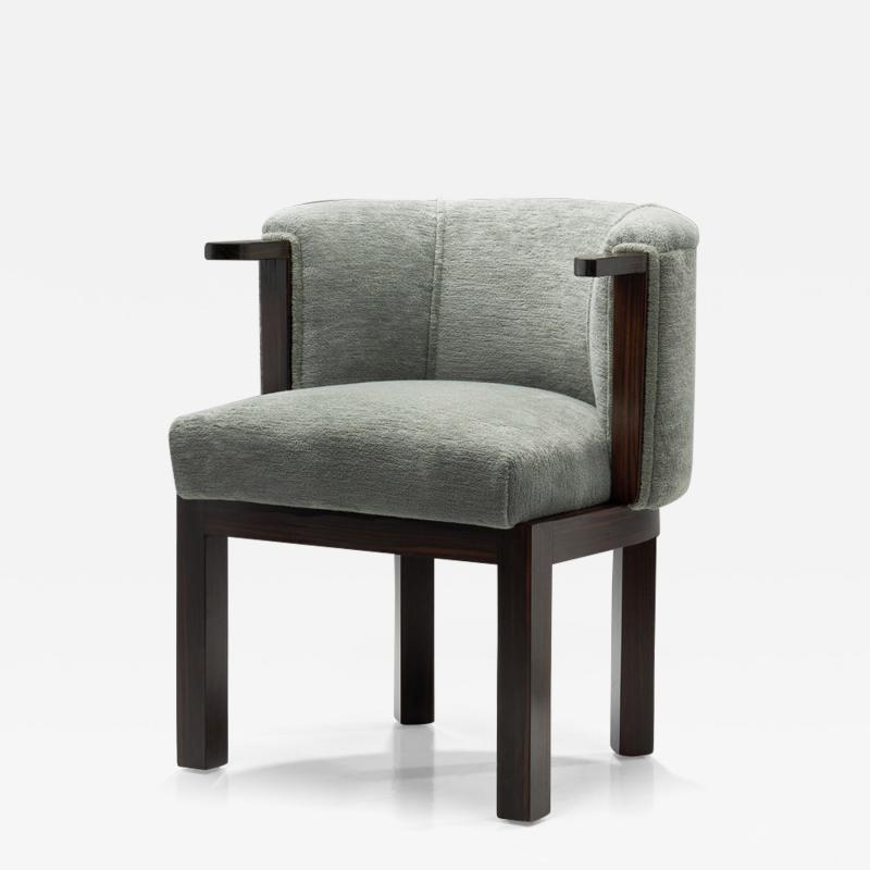 Upholstered Easy Chair with Calamander Wood Europe 20th Century