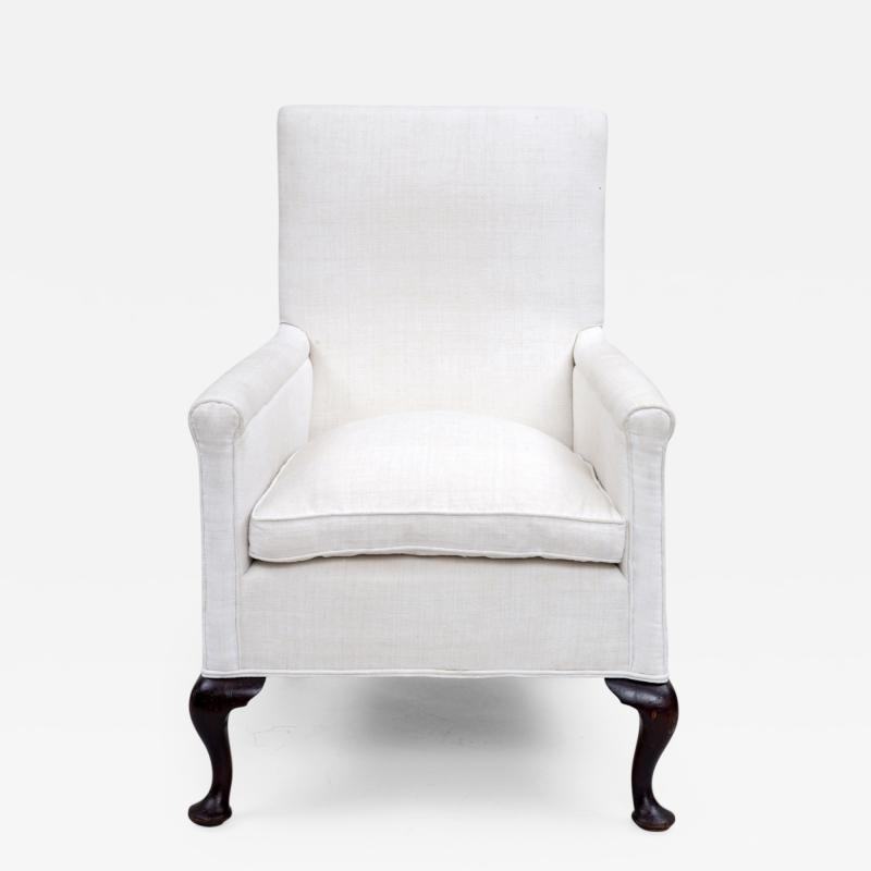 Upholstered High Backed Armchair Circa 1860