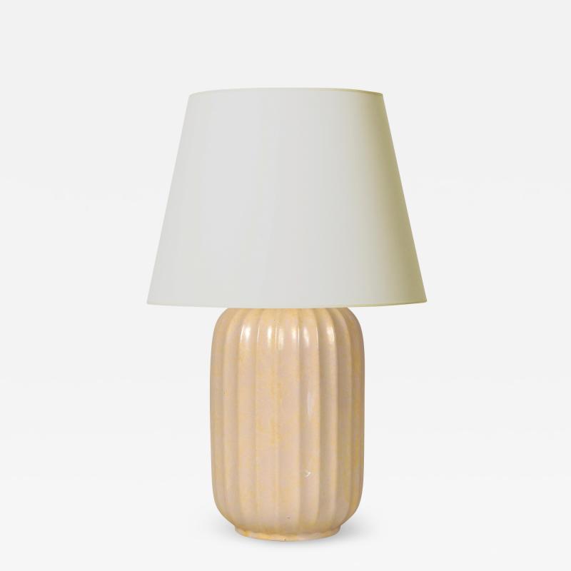 Upsala Ekeby Art Deco Vase in Sponged Butter Yellow by Upsala Ekeby