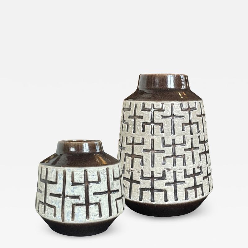 Upsala Ekeby Duo of Labyrint Vases by Mari Simmulson for Ekeby