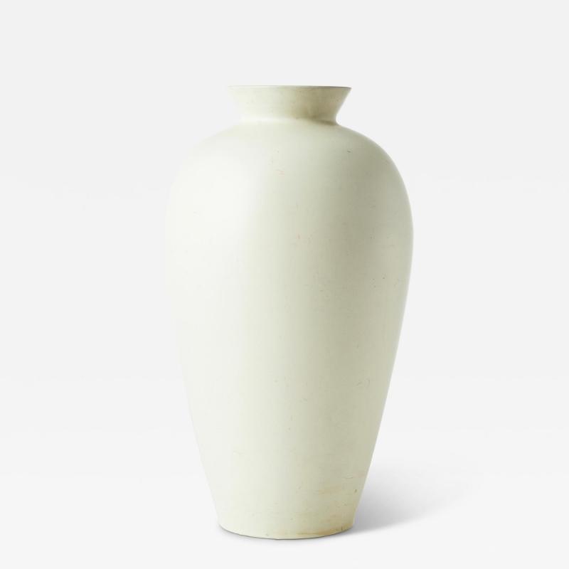 Upsala Ekeby Monumental Vase in Matte Ivory Glaze by Greta Runeborg for Upsala Ekeby