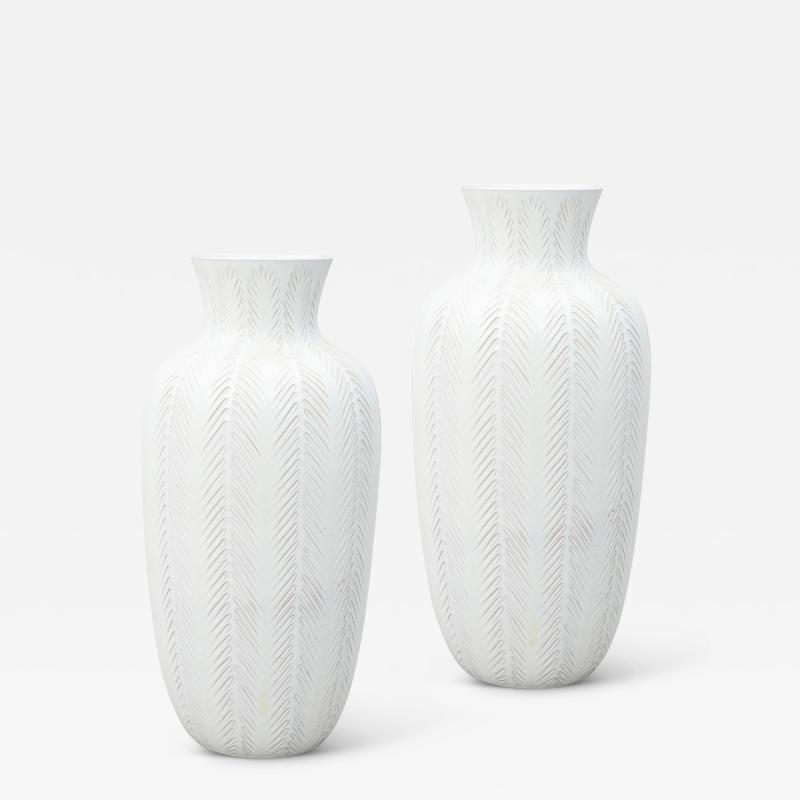 Upsala Ekeby Pair of Monumental Vases from the Lancett Series by Anna Lisa Thomson