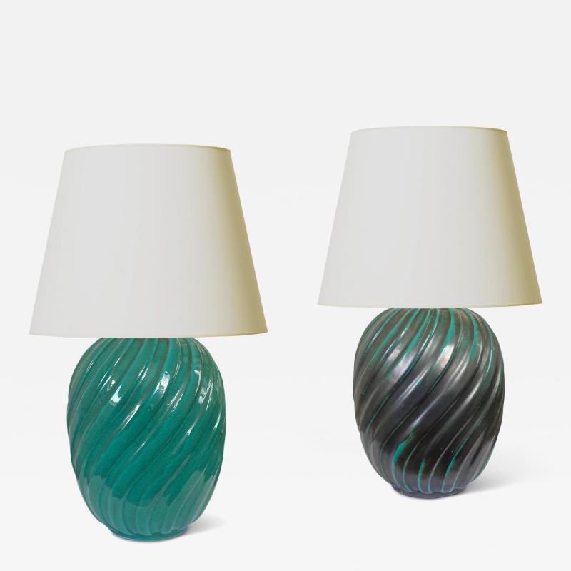 Upsala Ekeby Pair of Swedish Modern Table Lamps by Upsala Ekeby