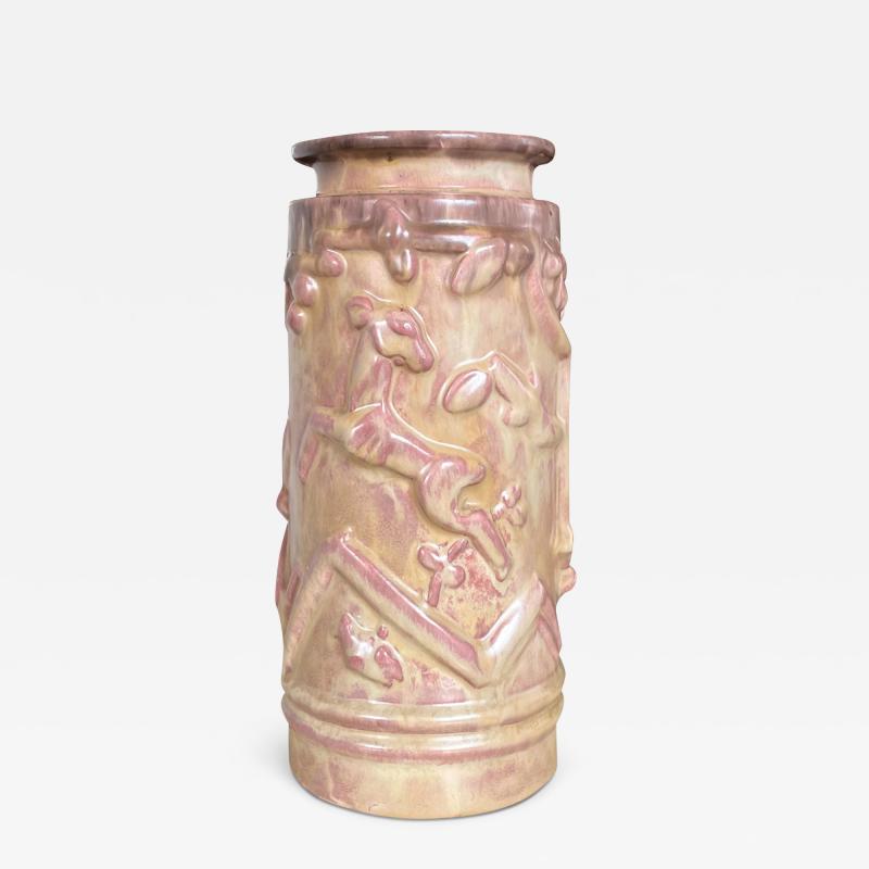 Upsala Ekeby Vase with Outdoor Theme Reliefs by Ekeby