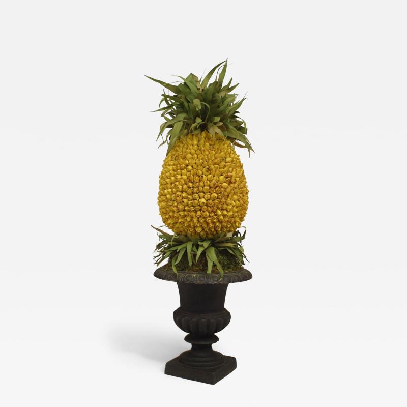 Urn With Dried Flower Pineapple Arrangement