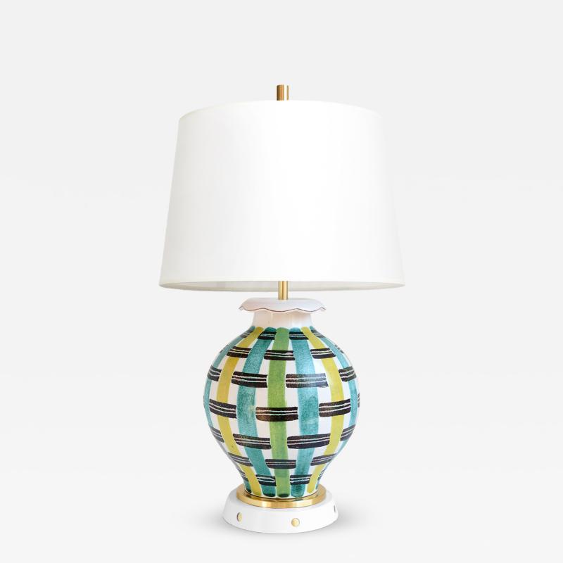 Ursula Printz Mogensen Ursula Printz hand thrown decorated lamp base for Gustavsberg Sweden 1940s