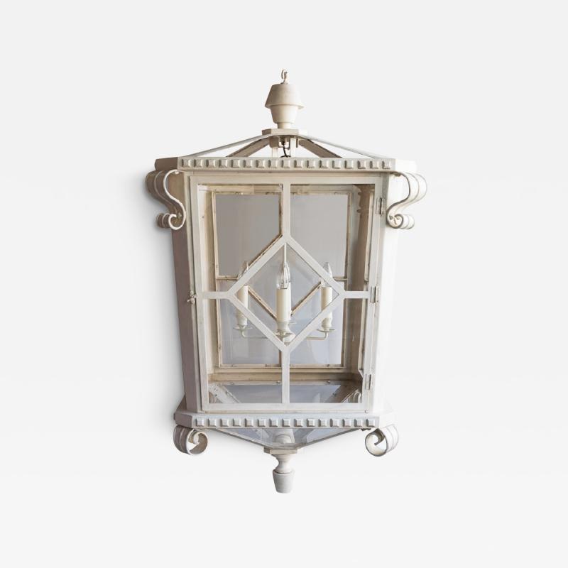 VERY LARGE LATE 19TH CENTURY PAINTED TOLE LANTERN