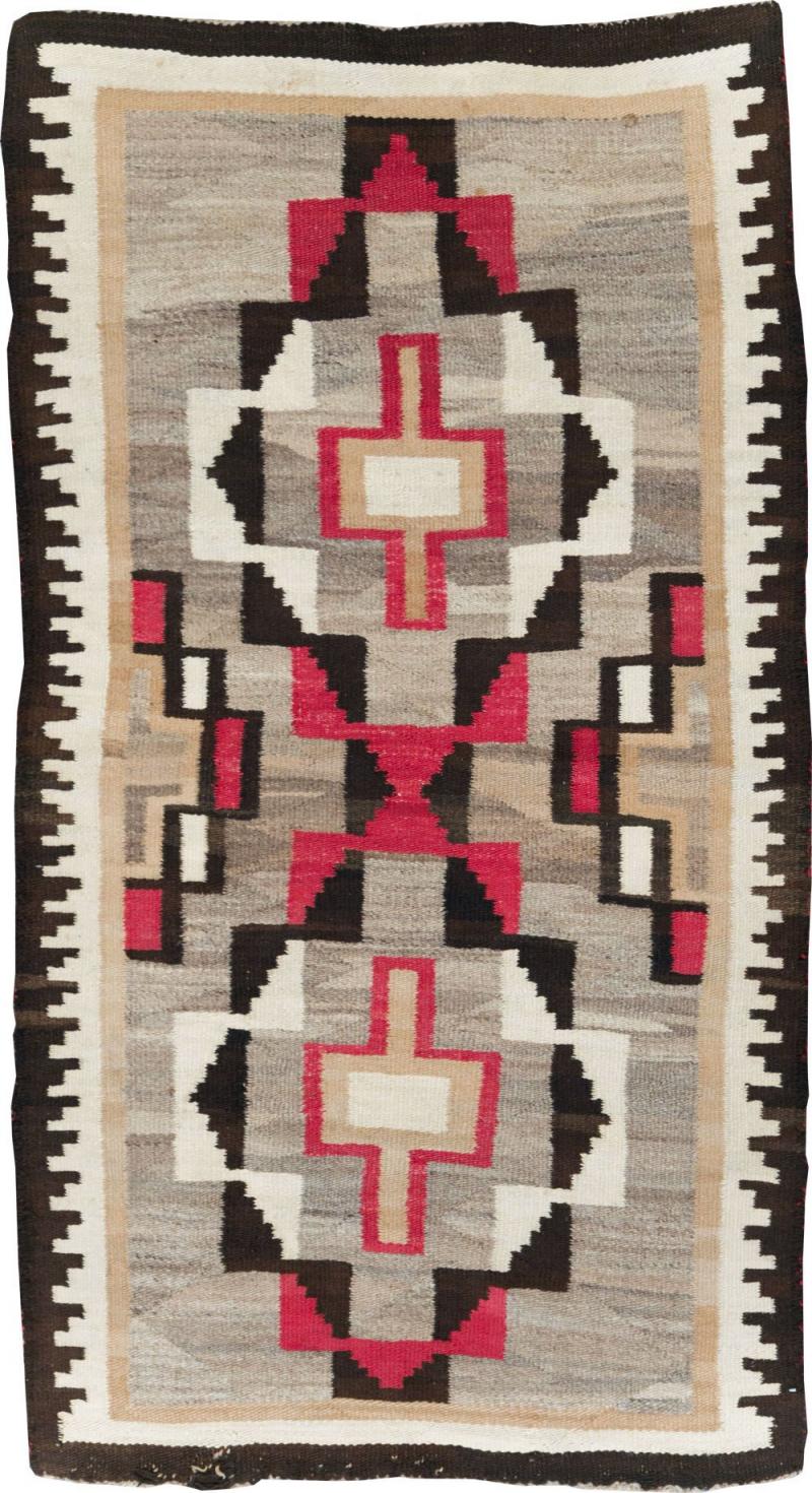 VINTAGE AMERICAN NAVAJO FLATWEAVE RUG