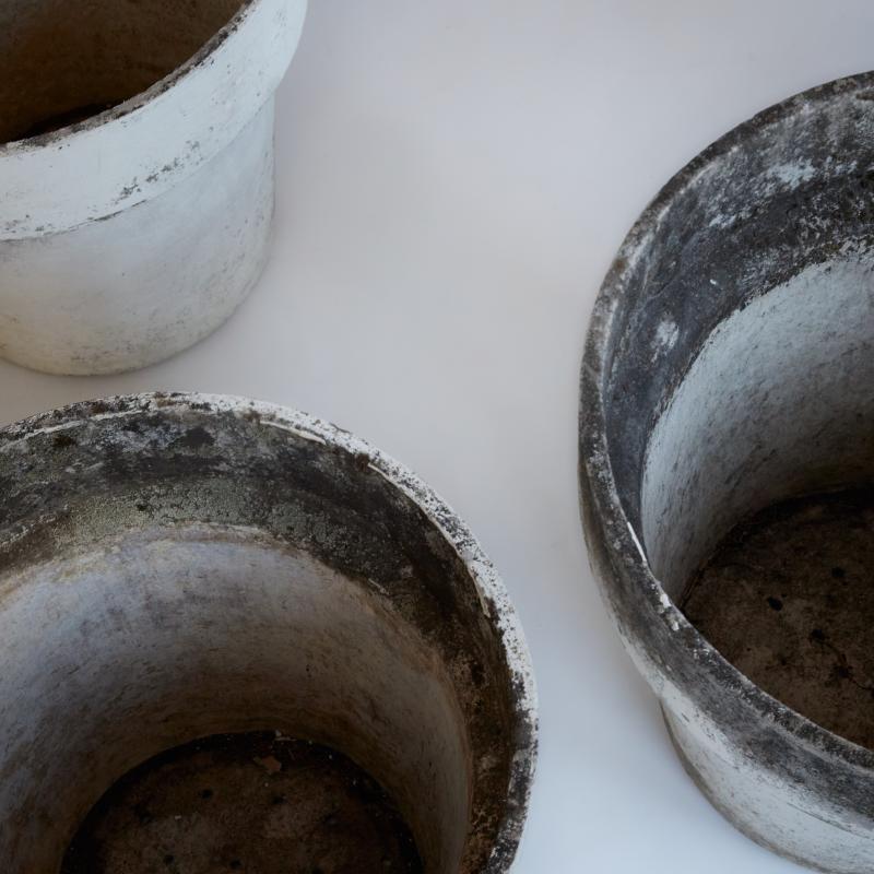 PAIR OF VINTAGE CEMENT PLANTERS